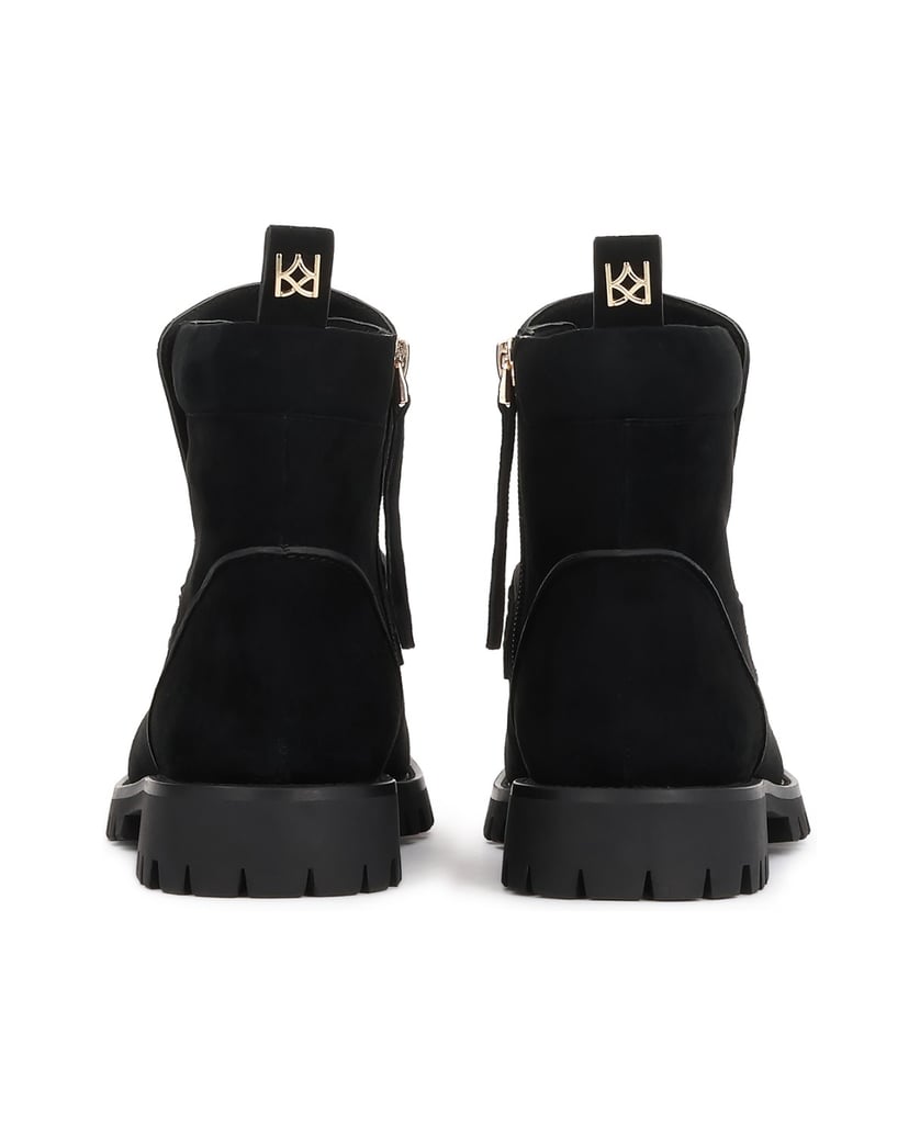 Kazar-Black-suede-booties-on-a-trapper-sole-černá