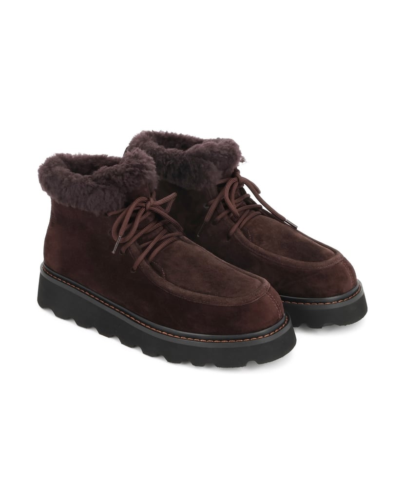 Kazar-Dark-brown-suede-flat-ankle-boots-with-wool-collar-tmavá-hnedá
