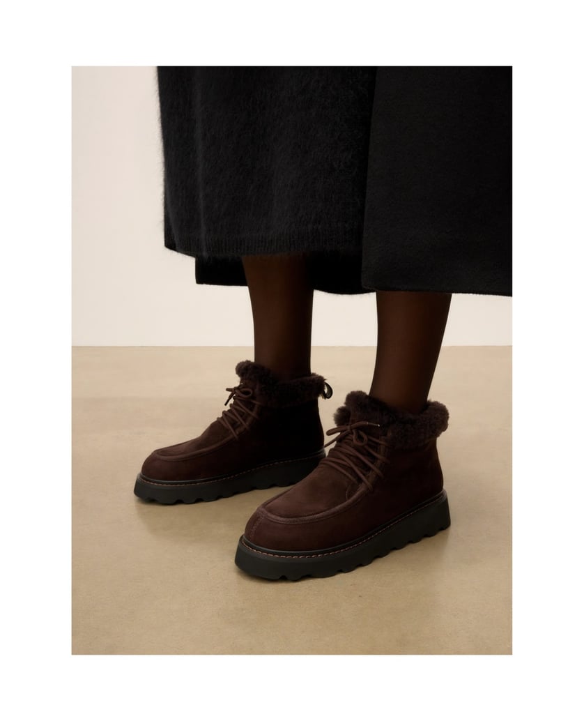 Kazar-Dark-brown-suede-flat-ankle-boots-with-wool-collar-tmavá-hnedá