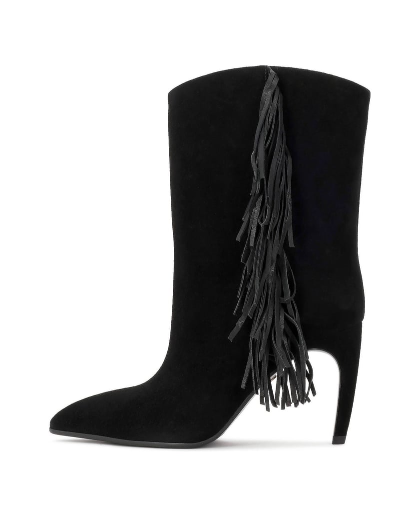 Kazar-Suede-booties-embellished-with-tassels-čierna