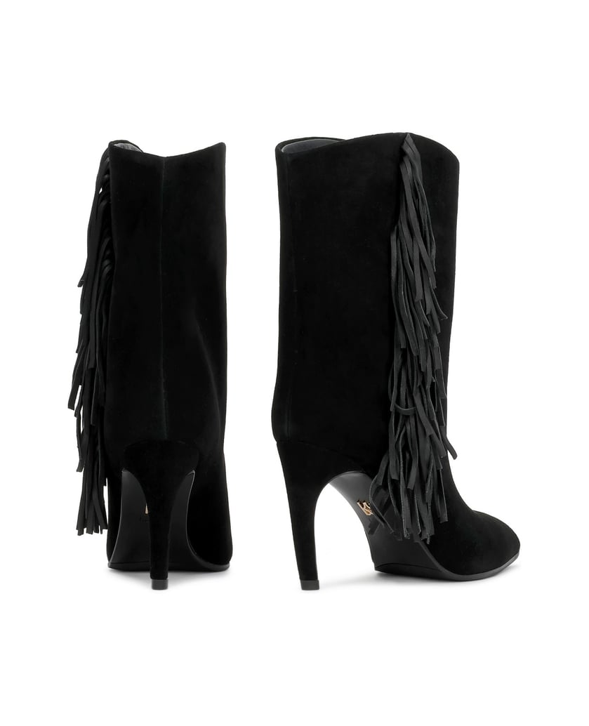 Kazar-Suede-booties-embellished-with-tassels-čierna