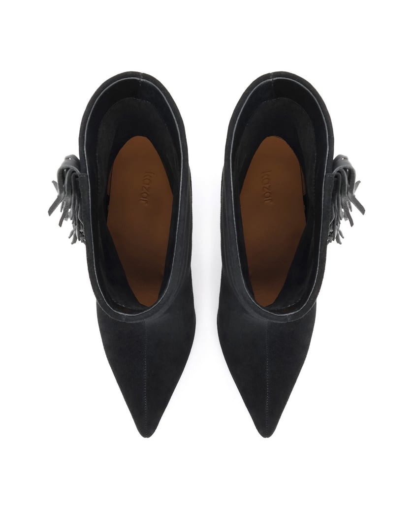 Kazar-Suede-booties-embellished-with-tassels-čierna