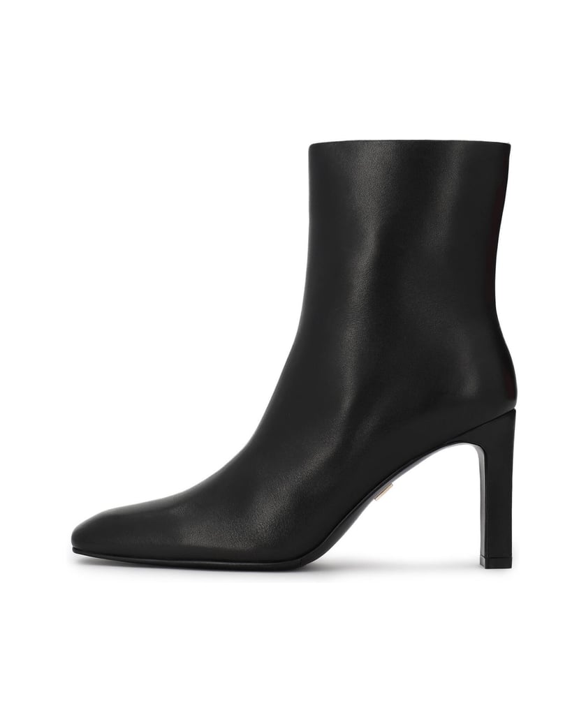 Kazar-Black-leather-heeled-booties-with-zipper-čierna