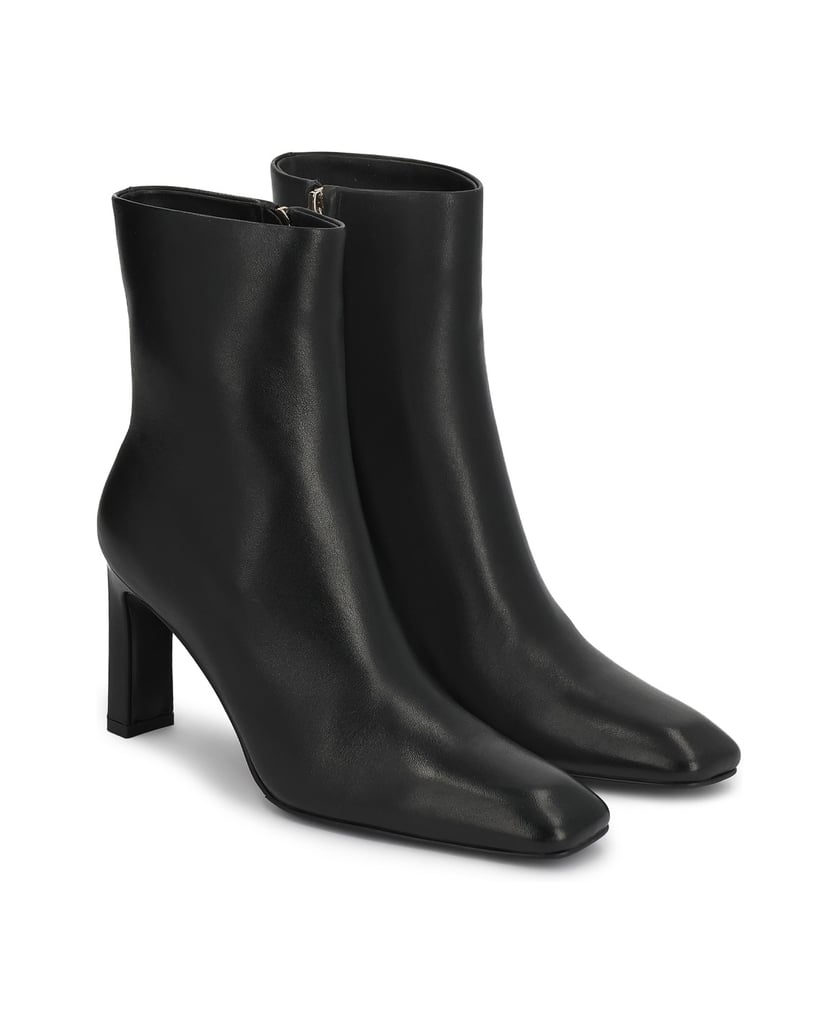 Kazar-Black-leather-heeled-booties-with-zipper-čierna