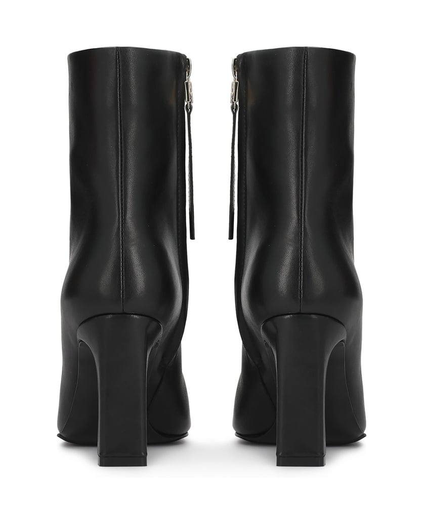 Kazar-Black-leather-heeled-booties-with-zipper-čierna