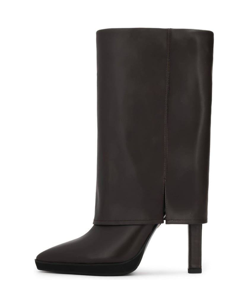 Kazar-Leather-booties-with-cuff-effect-on-the-upper-tmavě-hnědá