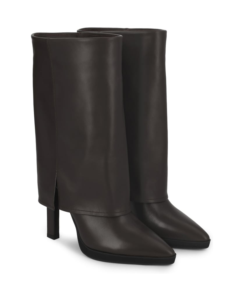 Kazar-Leather-booties-with-cuff-effect-on-the-upper-tmavě-hnědá