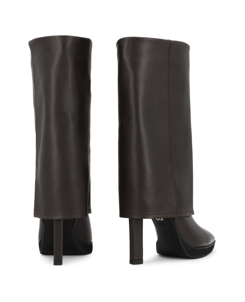 Kazar-Leather-booties-with-cuff-effect-on-the-upper-tmavě-hnědá