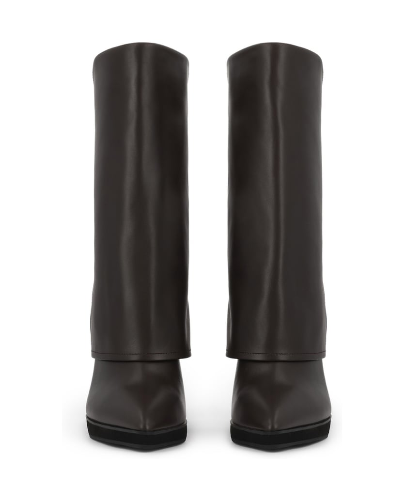 Kazar-Leather-booties-with-cuff-effect-on-the-upper-tmavě-hnědá