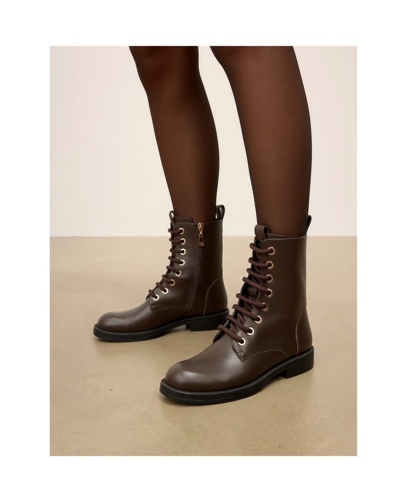 Kazar-Classic-flat-ankle-boots-with-textured-laces-tmavá-hnedá