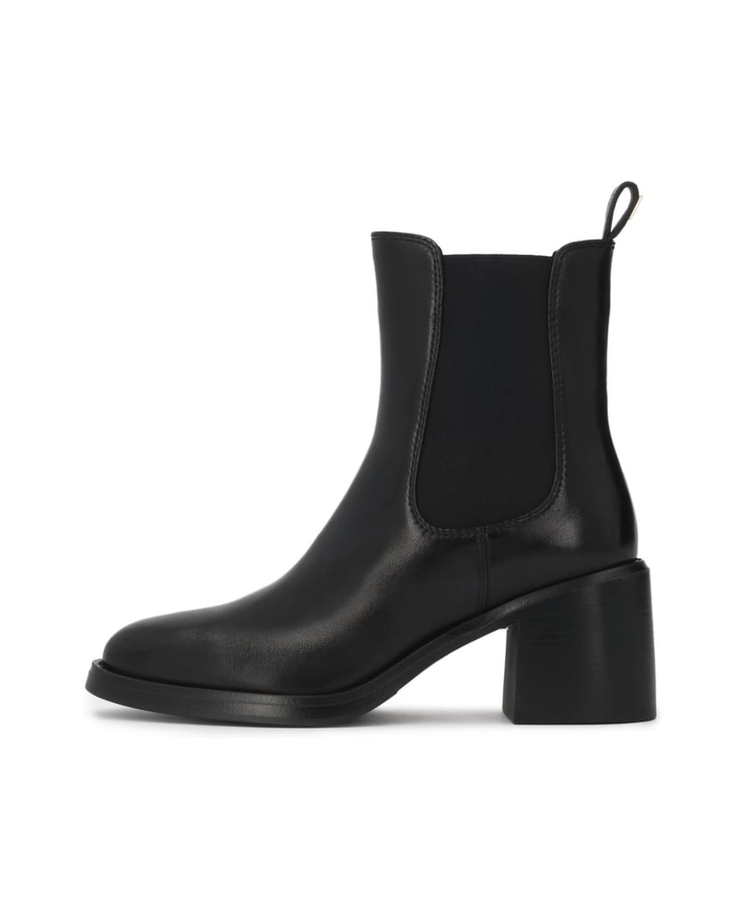 Kazar-Slip-on-leather-booties-with-a-sturdy-heel-čierna