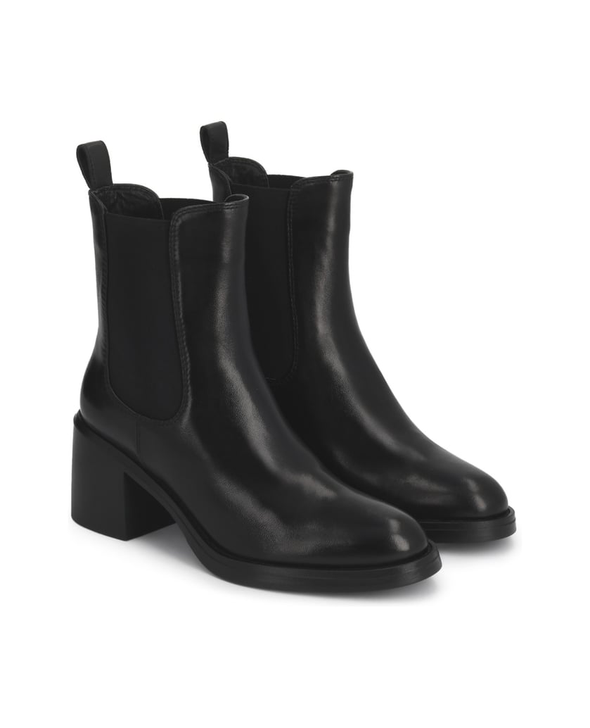 Kazar-Slip-on-leather-booties-with-a-sturdy-heel-čierna