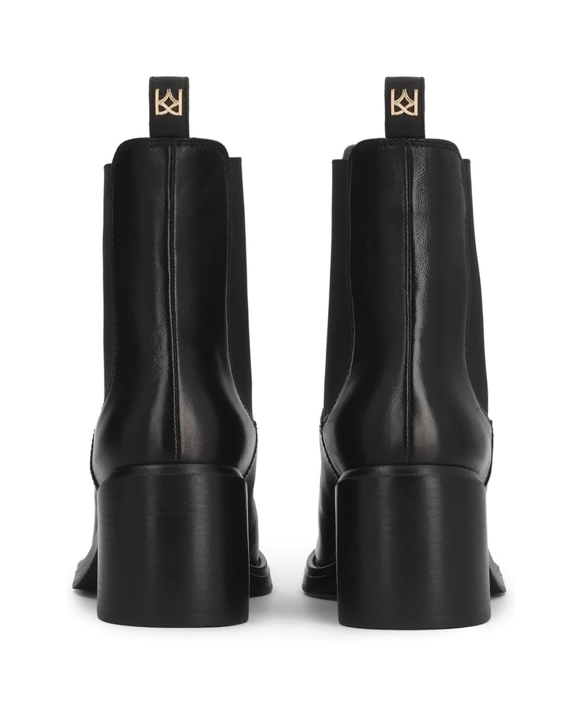 Kazar-Slip-on-leather-booties-with-a-sturdy-heel-čierna