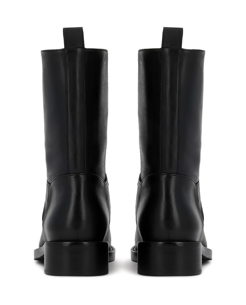 Kazar-Minimalist-flat-booties-with-ankle-straps-černá