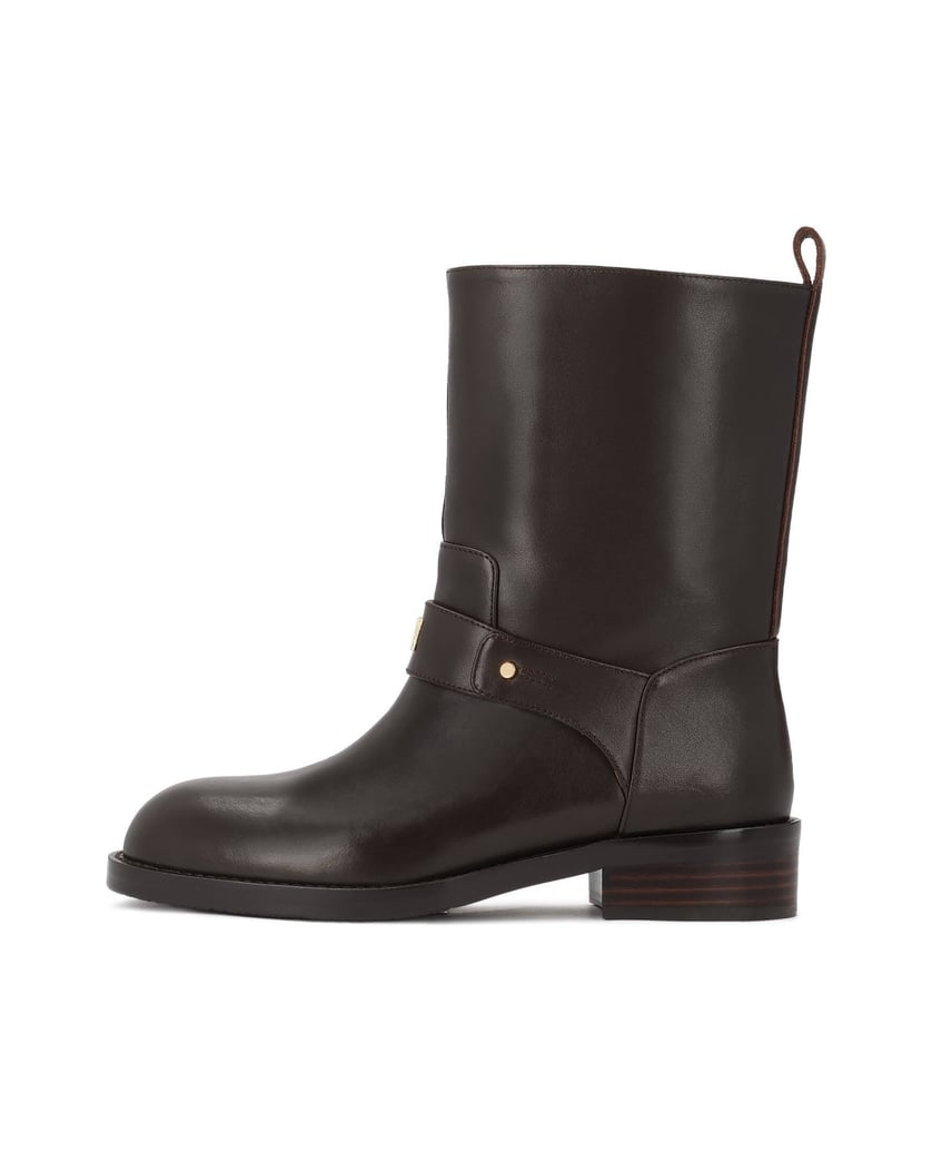 Kazar-Slip-on-leather-booties-with-flat-heel-tmavá-hnedá
