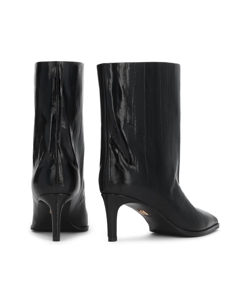 Kazar-Genuine-leather-booties-with-distinctive-texture-čierna