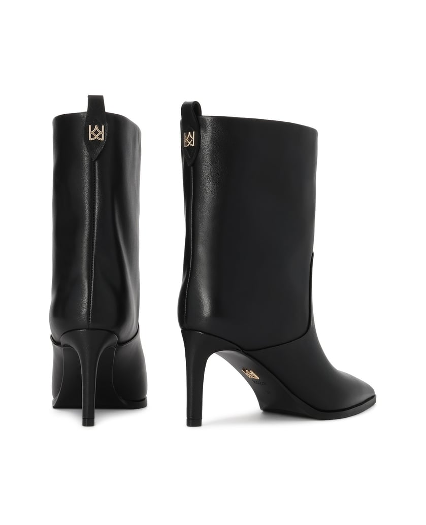 Kazar-Black-stiletto-heeled-leather-booties-with-slip-on-tops-černá