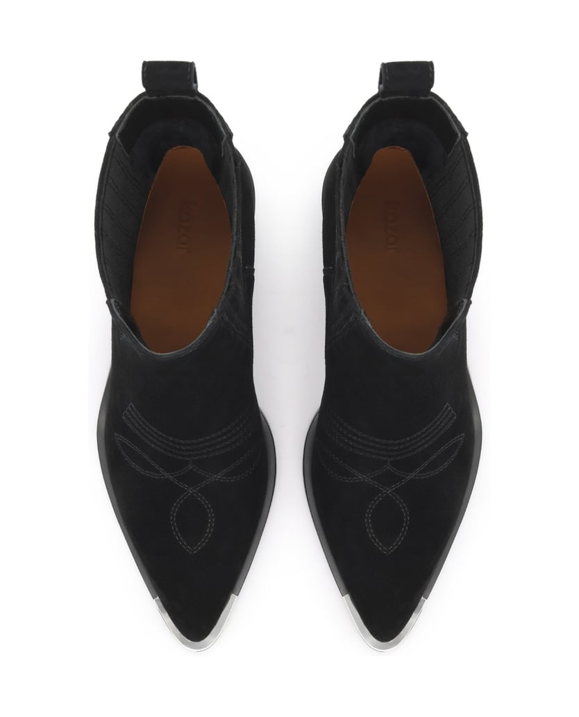 Kazar-Black-suede-cowboy-boots-with-a-metal-toe-cap-čierna