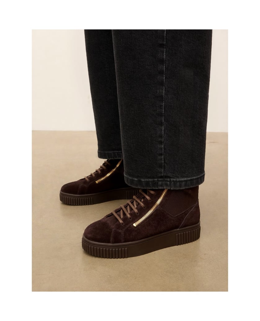Kazar-Dark-brown-suede-flat-ankle-boots-with-ribbed-inserts-tmavě-hnědá