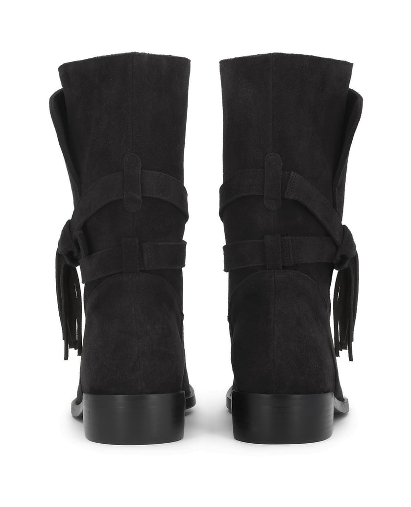 Kazar-Black-suede-booties-with-binding-and-chokers-čierna