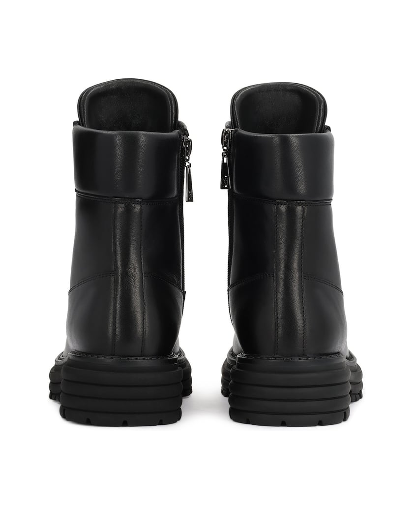 Kazar-Black-women's-leather-flat-ankle-boots-with-zipper-čierna