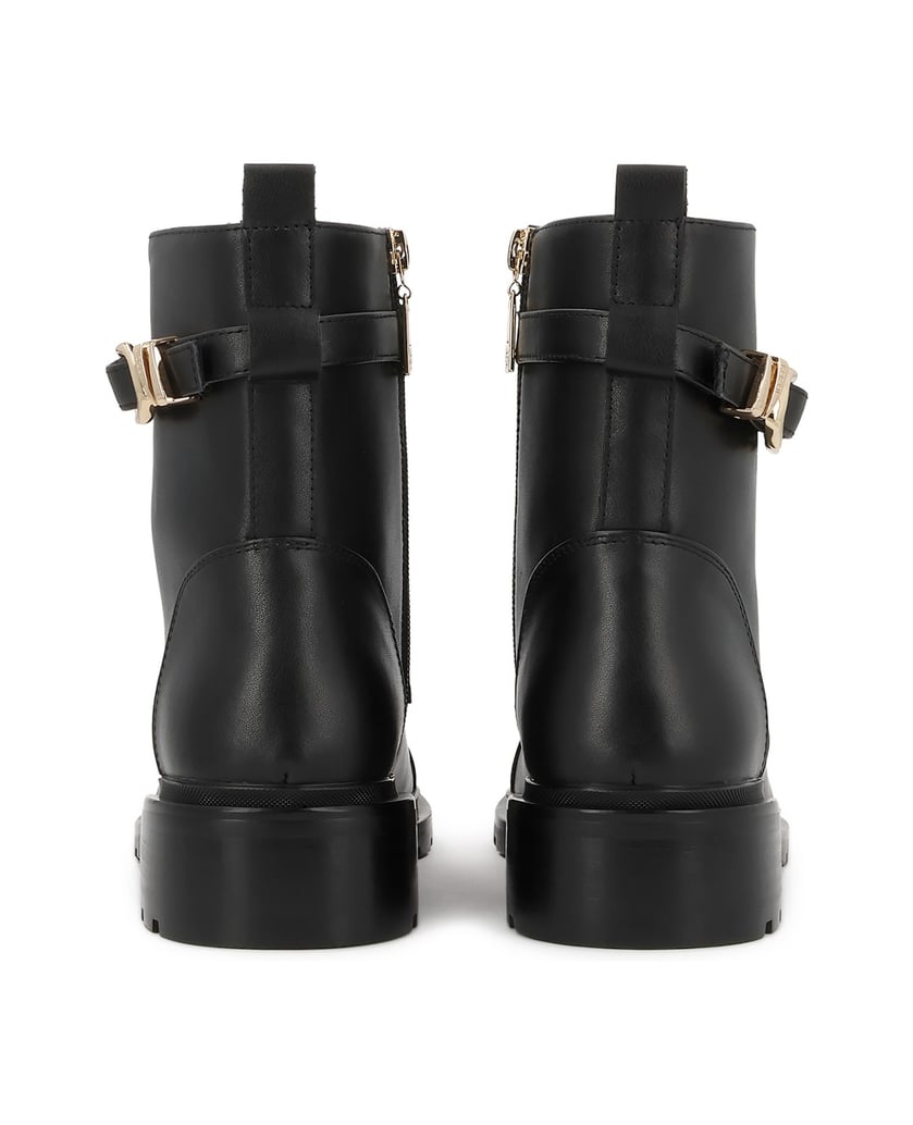 Kazar-Leather-ankle-boots-with-decorative-belt-and-grooved-sole-čierna