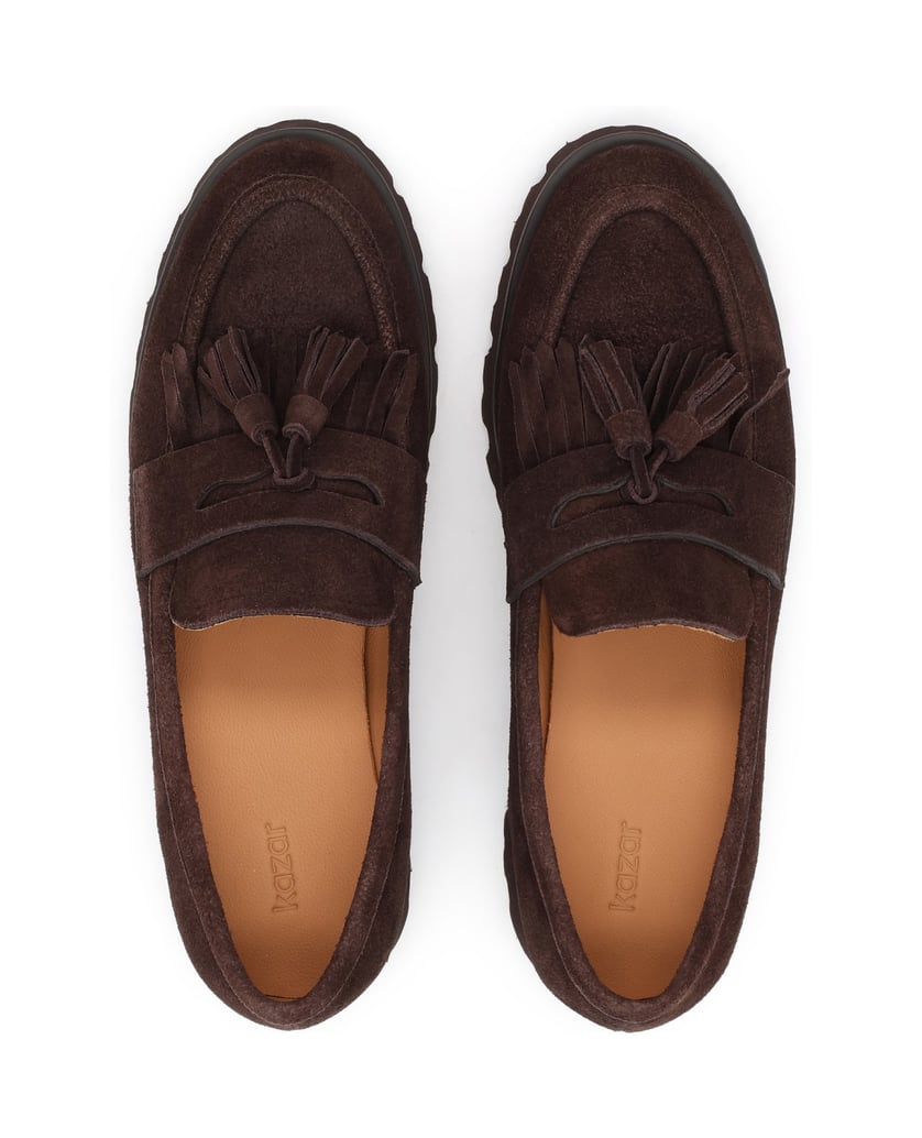 Kazar-Suede-tassel-loafers-with-trep-sole-tmavá-hnedá