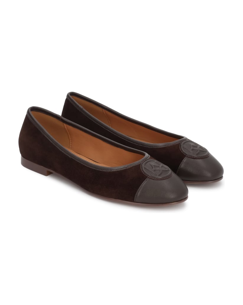 Kazar-Brown-ballerinas-in-suede-and-smooth-leather-tmavá-hnedá