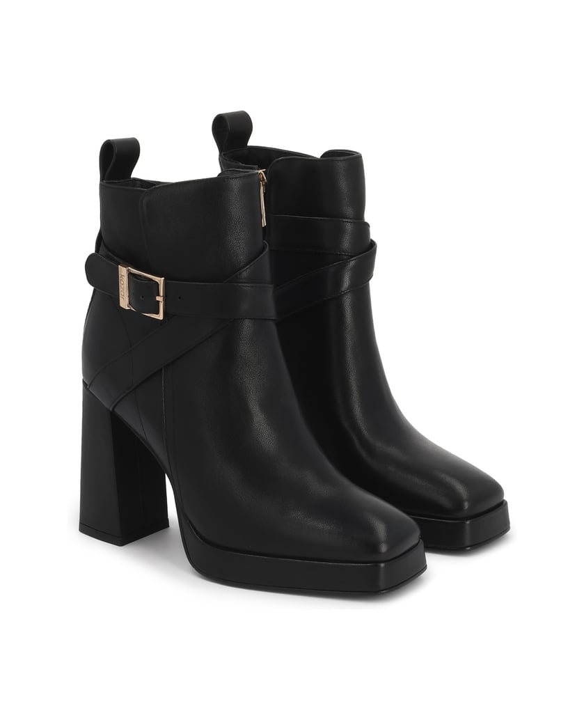 Kazar-Leather-heeled-booties-with-elegant-upper-černá