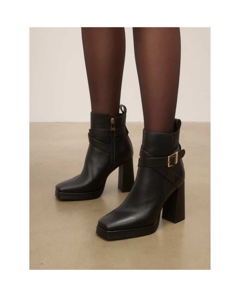 Kazar-Leather-heeled-booties-with-elegant-upper-černá