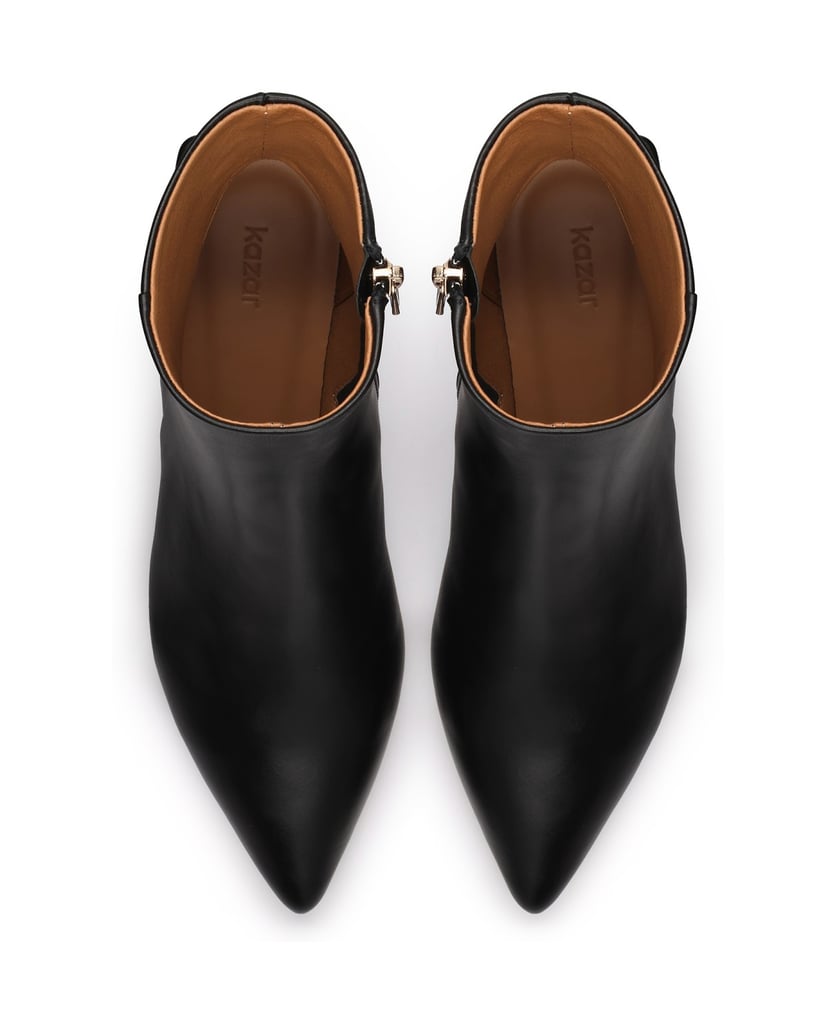Kazar-Leather-booties-with-an-extended-heel-čierna