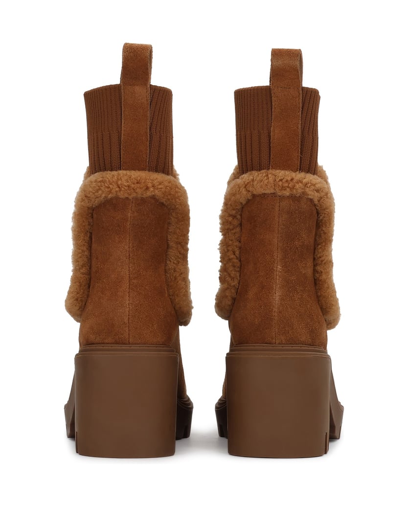 Kazar-Brown-women's-suede-booties-with-elastic-inserts-hnedá