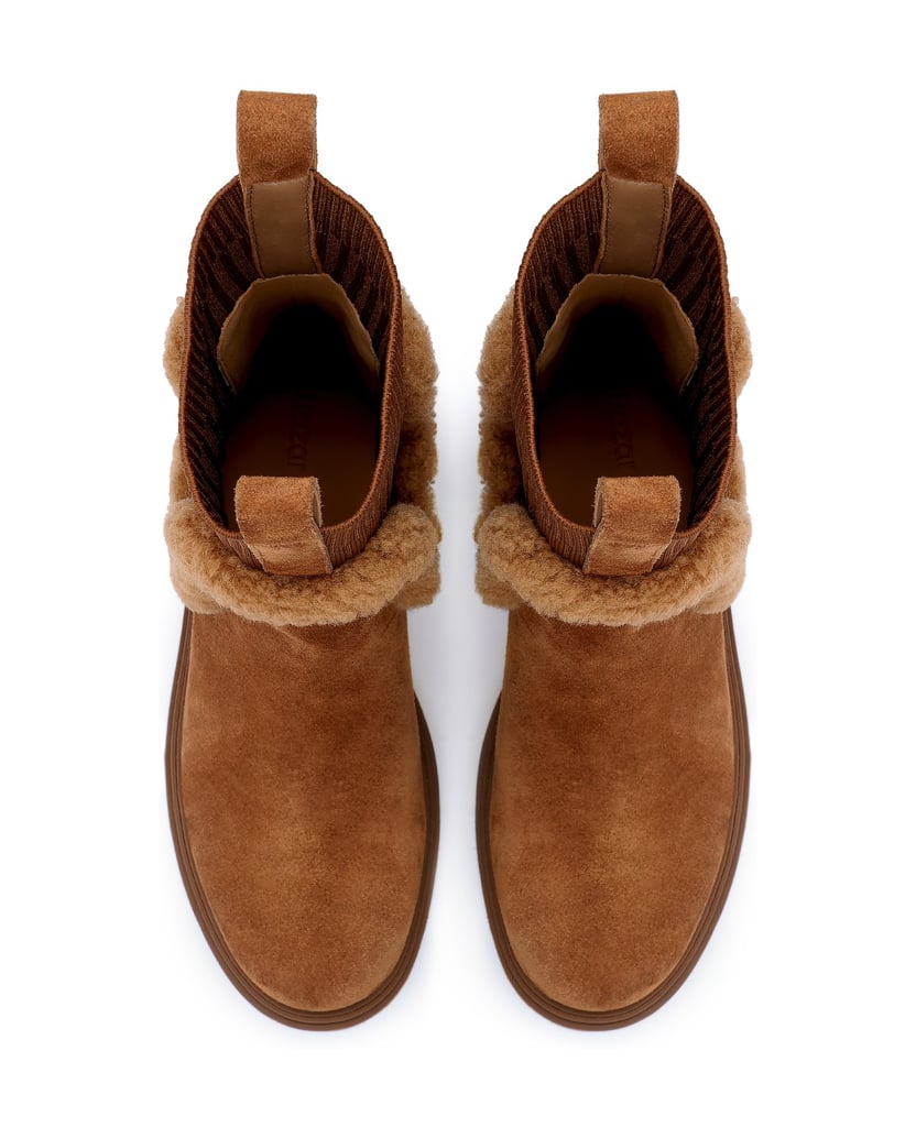 Kazar-Brown-women's-suede-booties-with-elastic-inserts-hnedá