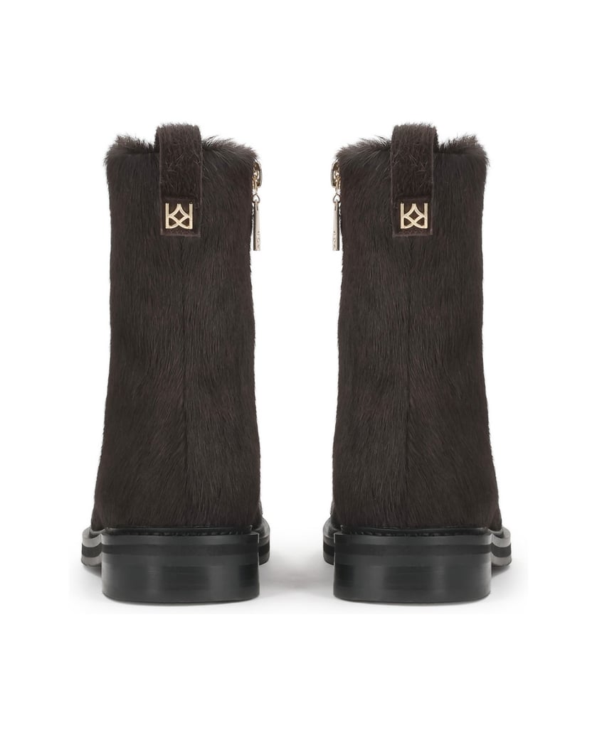 Kazar-Classic-hair-on-leather-flat-booties-tmavá-hnedá