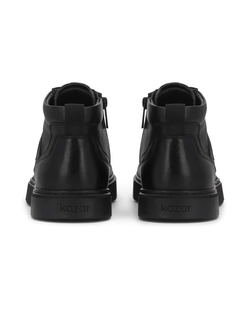 Kazar-Men's-leather-high-top-sneakers-with-perforations-čierna