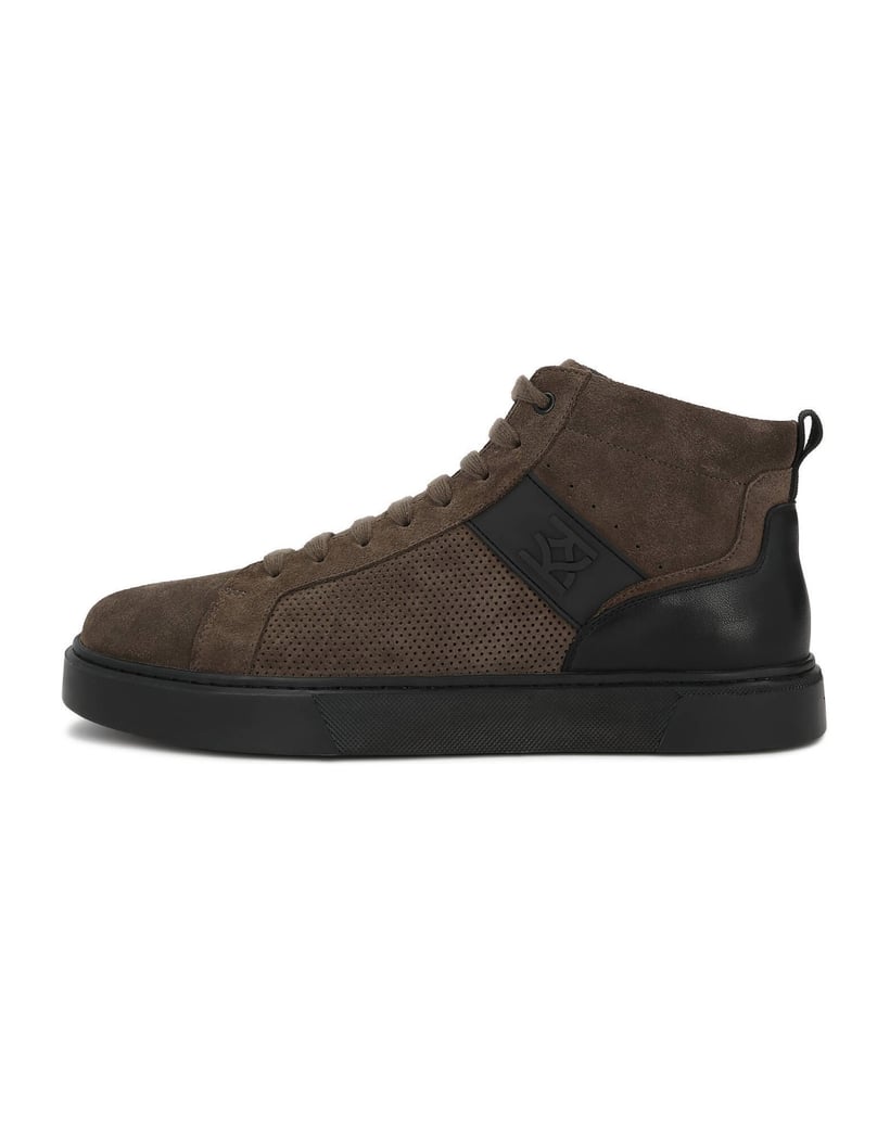 Kazar-Taupe-men's-sneakers-in-perforated-leather-and-suede-tmavošedá