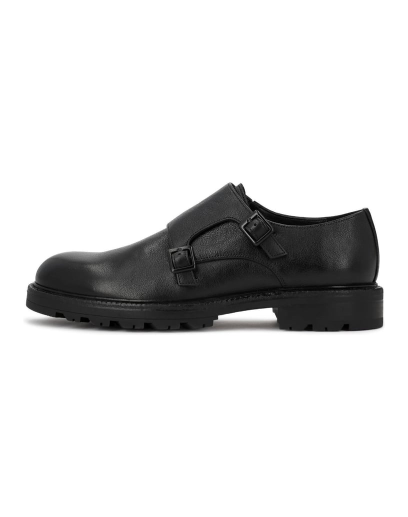 Kazar-Leather-monk-shoes-on-a-trapper-sole-čierna