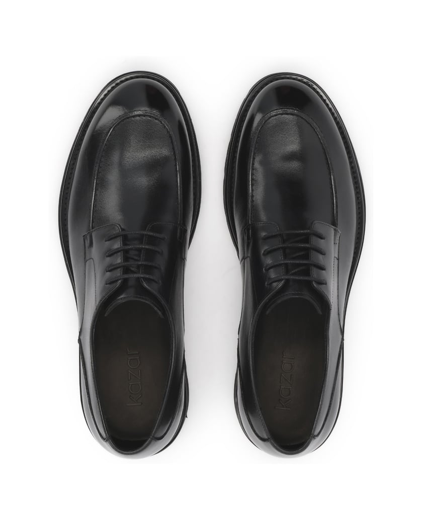 Kazar-Black-derby-shoes-with-solid-sole-čierna