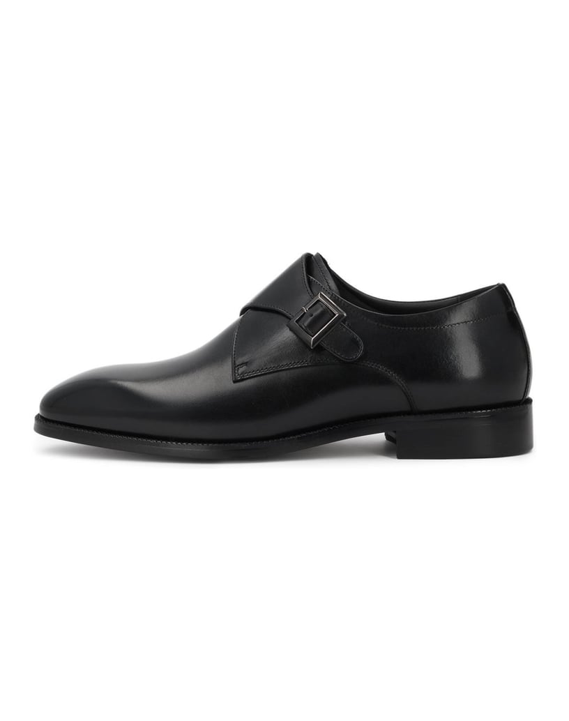Kazar-Leather-monk-shoes-with-a-flap-and-clutch-čierna