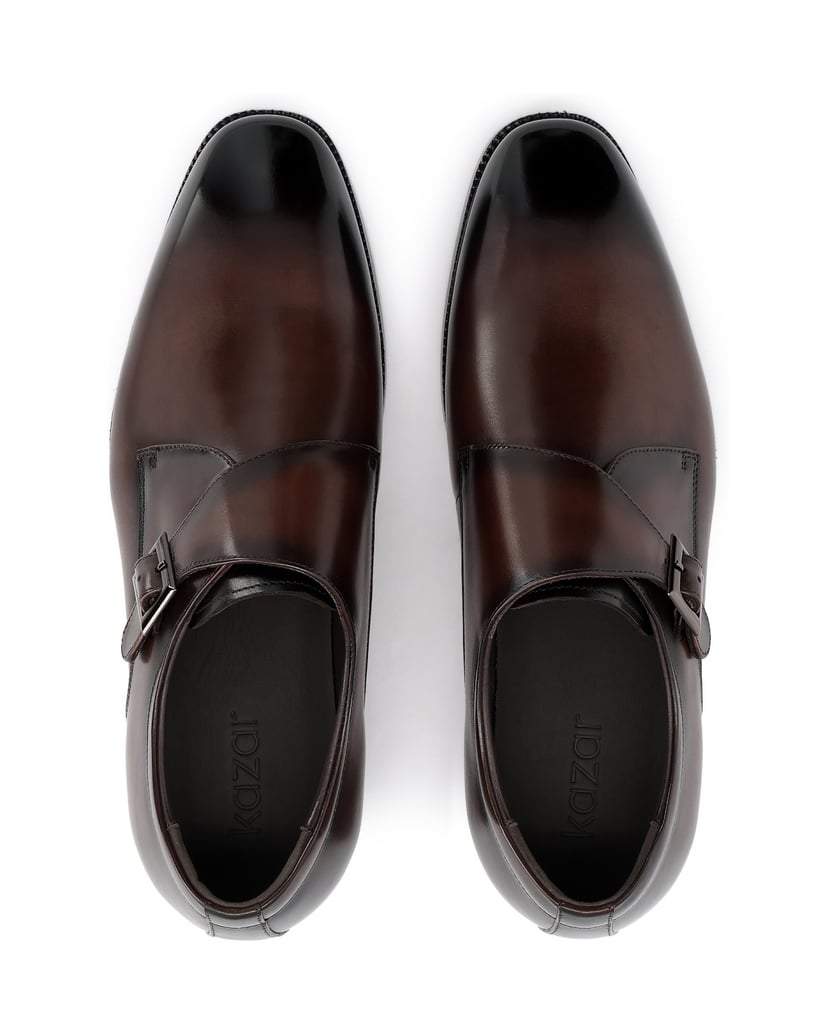 Kazar-Brown-genuine-leather-monk-shoes-half-shoes-hnědá