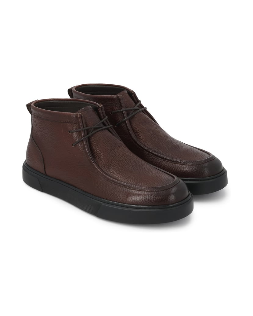 Kazar-Flat-Ankle-Boots-style-sneakers-with-short-laces-hnedá
