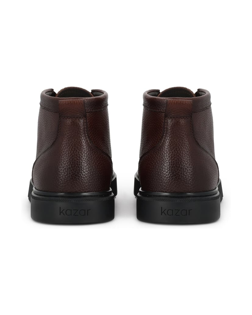 Kazar-Flat-Ankle-Boots-style-sneakers-with-short-laces-hnedá