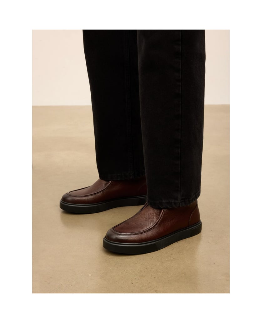Kazar-Flat-Ankle-Boots-style-sneakers-with-short-laces-hnedá
