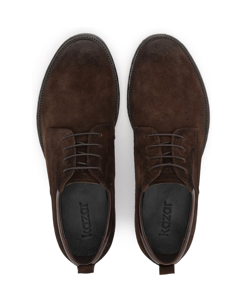 Kazar-Brown-men's-suede-derby-with-leather-insert-hnedá