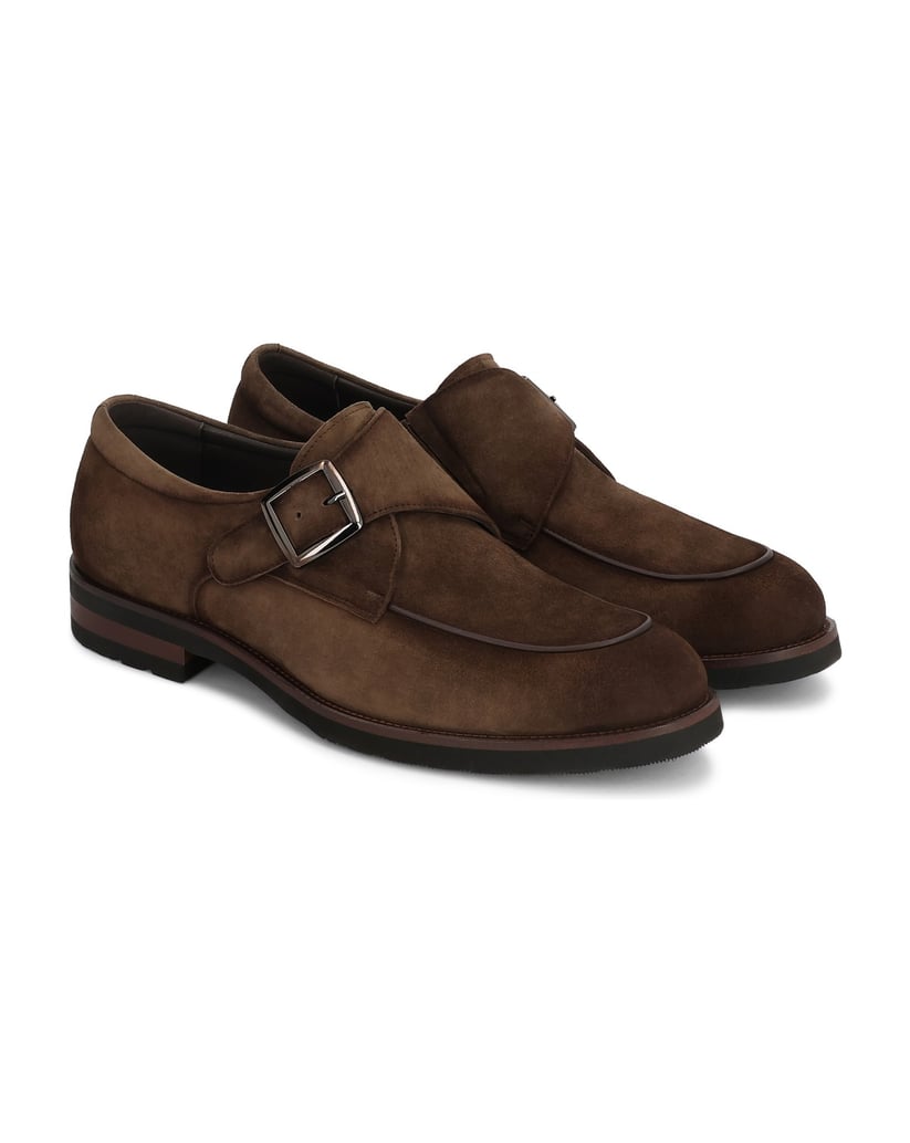 Kazar-Braune-Wildleder-Monki-Schuhe-mit-Schnalle-braun