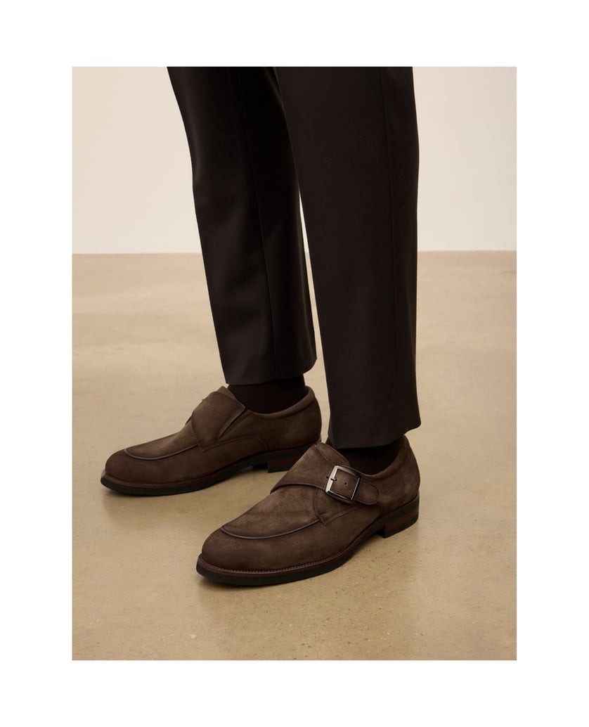 Kazar-Brown-suede-monk-shoes-with-buckle-hnědá