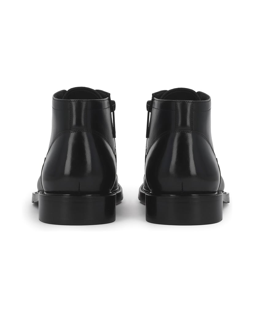 Kazar-Black-leather-toe-cap-booties-with-zipper-čierna