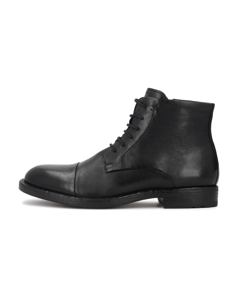 Kazar-Black-leather-toe-cap-toe-boots-with-zipper-černá