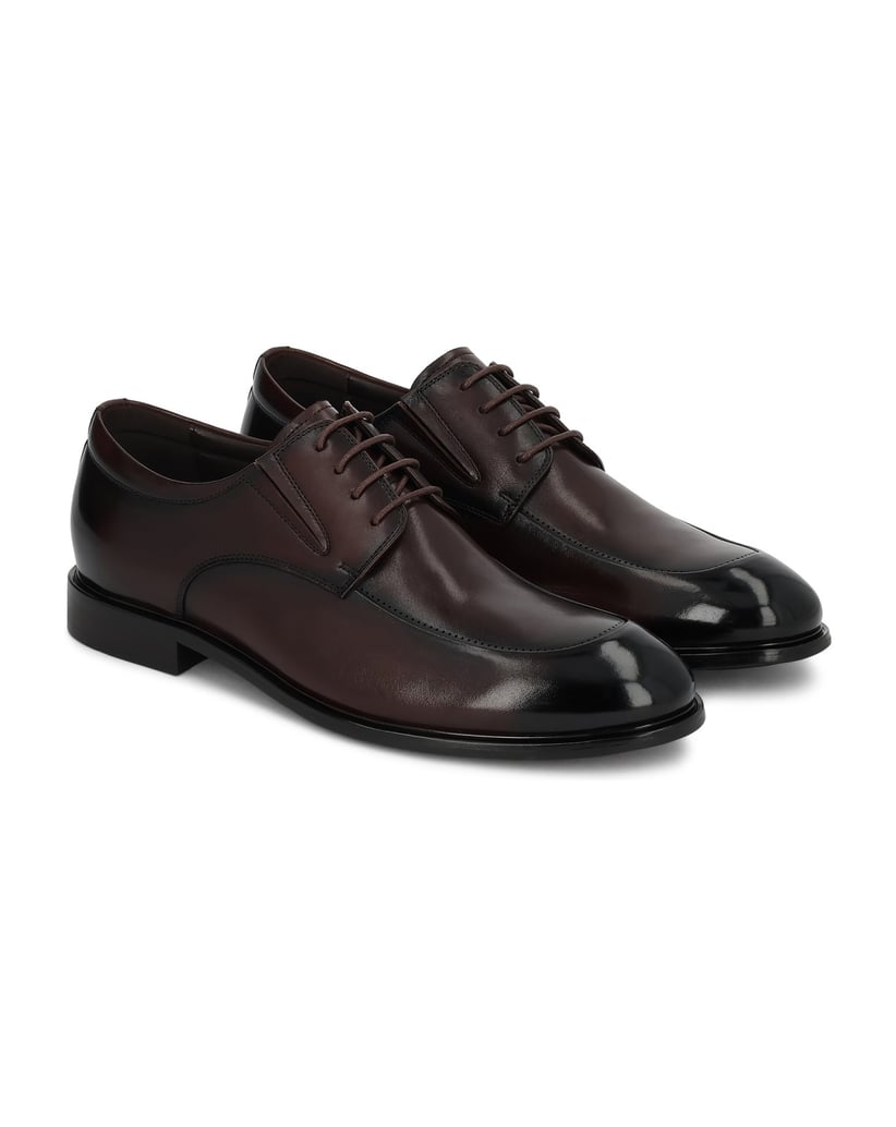 Kazar-Brown-Genuine-leather-suit-derby-half-shoes-hnedá