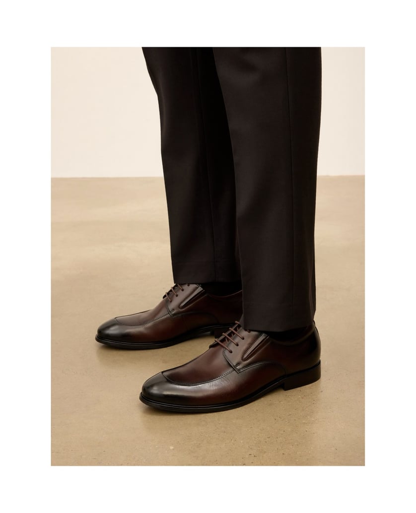 Kazar-Brown-Genuine-leather-suit-derby-half-shoes-hnědá